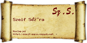 Szeif Sára névjegykártya