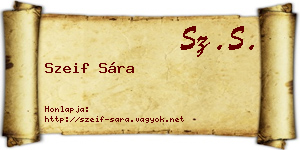 Szeif Sára névjegykártya