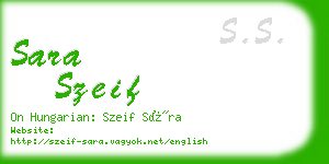 sara szeif business card